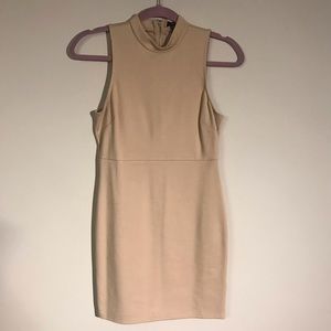 Nude Mockneck Bodycon Dress